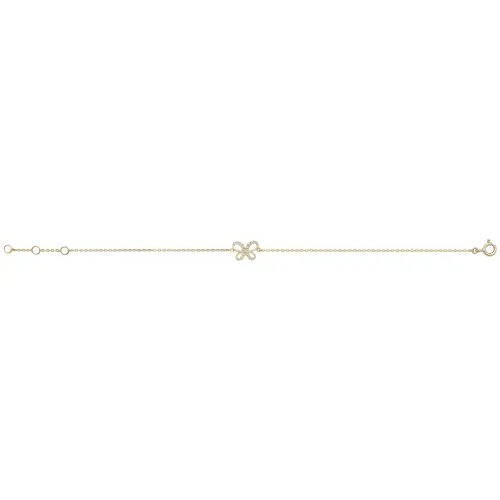 9ct Gold Ladies' 7.25 In Cz Butterfly Bracelet 0.70g